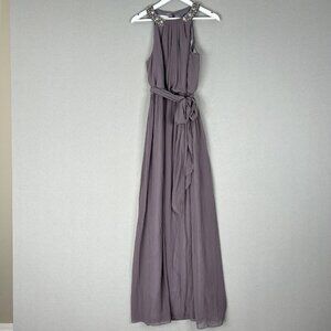 Donna Morgan Womens Dress 8 Purple Peyton Halter Bridesmaid Wedding Evening Gown